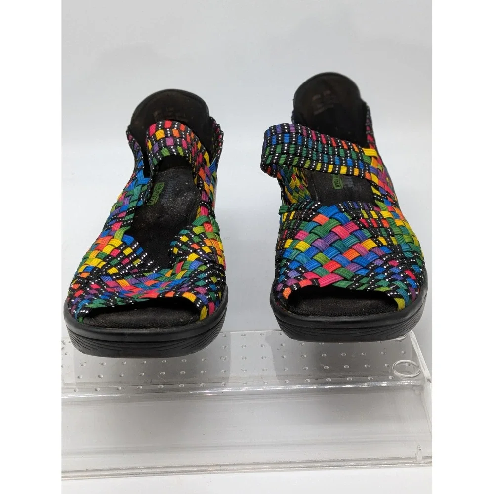 Baretraps Women's 8.5M Rainbow Woven Memory Foam Wedge Sandals Comfort Shoes